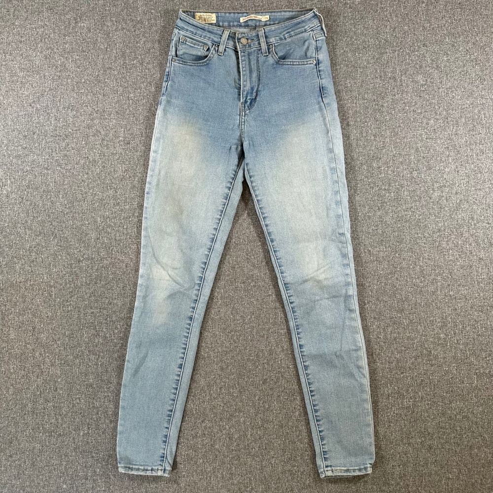 Levi's Jeans Women 25 721 High Rise Skinny Light Blue Stretch Denim